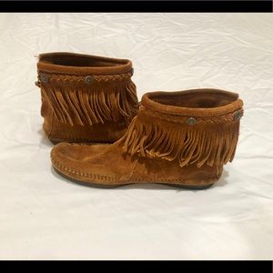 Minnetonka Fringe Moccasin Booties